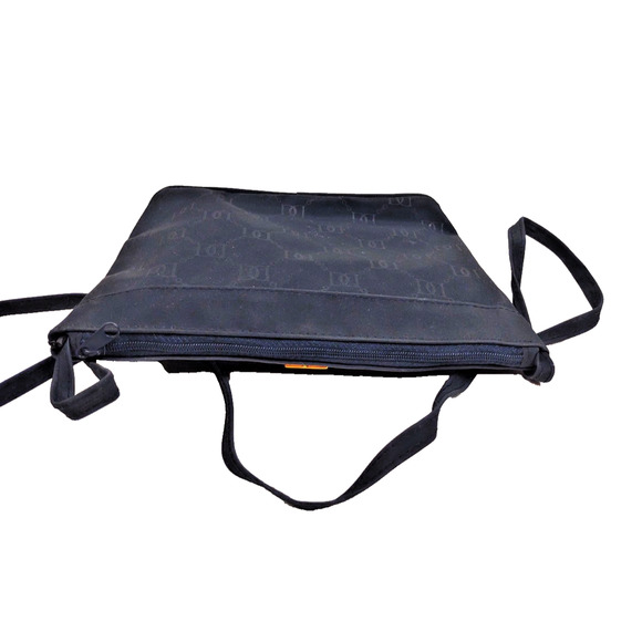 DD Mini Crossbody Purse Blue With Gold Logo And Logo Printed On Purse - Picture 5 of 6